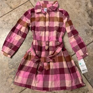 NWT Carter's Plaid Flannel Dress Long sleeve Girls Size 4T